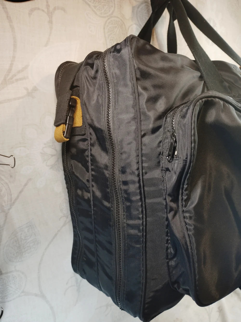 Crate & Barrel Black w/ Brown Accents Weekender Travel /Duffel Bag